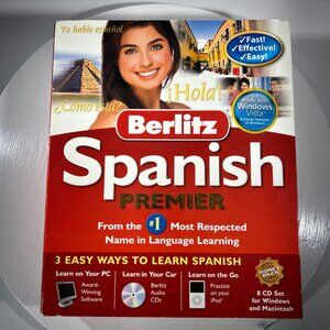 NEW Berlitz Spanish Premier Language Learn Course Software Audio CDs Windows MAC
